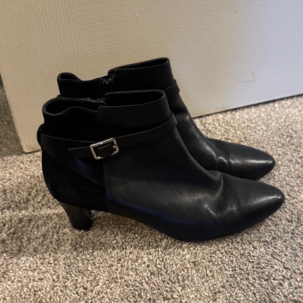 Cole Haan Black Ankle Booties with Buckle